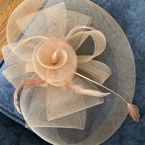 Tan fascinator hat